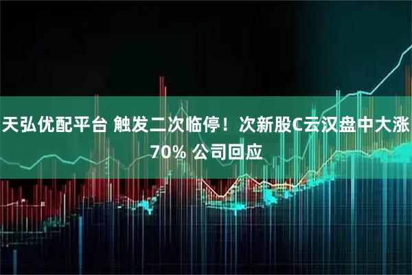 天弘优配平台 触发二次临停！次新股C云汉盘中大涨70% 公司回应