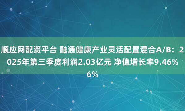 顺应网配资平台 融通健康产业灵活配置混合A/B：2025年第三季度利润2.03亿元 净值增长率9.46%