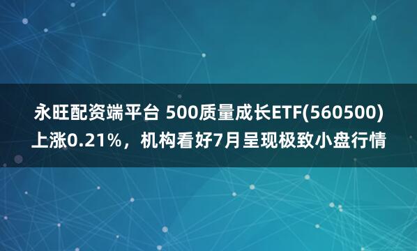永旺配资端平台 500质量成长ETF(560500)上涨0.21%，机构看好7月呈现极致小盘行情