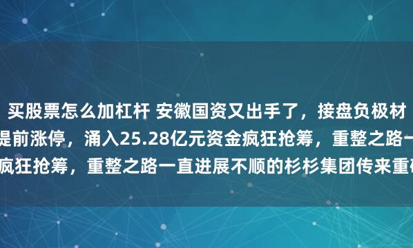 买股票怎么加杠杆 安徽国资又出手了，接盘负极材料龙头杉杉股份，股价提前涨停，涌入25.28亿元资金疯狂抢筹，重整之路一直进展不顺的杉杉集团传来重磅消息！