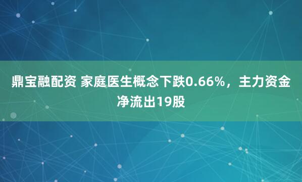 鼎宝融配资 家庭医生概念下跌0.66%，主力资金净流出19股